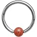 Leopard Skin Jasper Natural Stone Bcr Captive Ring
