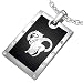 Fashion Alloy 2-tone Aries Zodiac Sign Tag Pendant w/ CZ