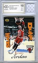 1997 Upper Deck Nestle Slam Dunk #22 Michael Jordan w/Piece of Game Used Jersey Beckett BCCG 10