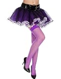 Bold and Stylish Purple Spider Web Mesh Ruffle trim Pettiskirt