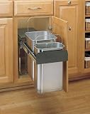 Rev-A-Shelf 8-785-30-2SS 30 Liter Pull-Out Waste Container - Stainless Steel