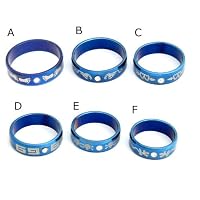 ラインストーンブルー ステンレスリング C ダブルハート 20号