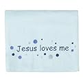 Jesus Loves Me w/Dots Throw - Blue (30x40")