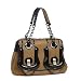 Fendi Buckle Bag 8BN165 in rich black calfskin leather with black patent leather trim