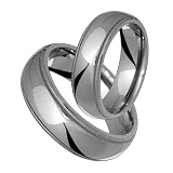 Alaina Classic Beaded Edge Titanium Wedding Band Set