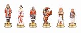 Pewter Japanese Samurai Chess Pieces 2" with Box Set