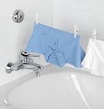 Wenko 3726410100 W&auml;scheleine Bath - 2.5 m Trockenl&auml;nge, R&uuml;ckzugssperre, Edelstahl rostfrei, &Oslash; 9 x 5.5 cm