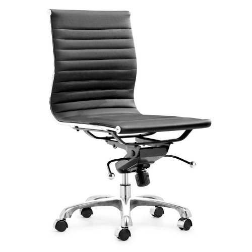 Zuo Lider No Armrest Office Chair, Black On Sale