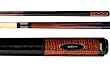 Joss Antique-Stained Maple Pool Cue with White Pearl, Ebony, and Blue Veneer Vignette Inlays (JSM-40)