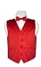 Covona BOY'S Solid RED Color Dress Vest BOWTIE Set