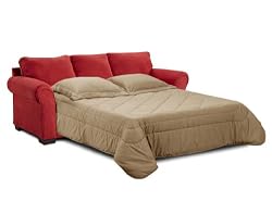 Simmons Aqua Red Elegant Micro Fiber Queen Size Sofa Sleeper