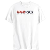 Canada Sports Longboarding Sports Mens T-Shirt (White, Sizes X-Small - XXX-Large)