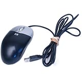 Genuine HP Silver/Carbon USB Wired Optical 3 Button Scroll Wheel Mouse Compatible Part Numbers: 265986-003,390938-001, M-UAE96