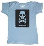 Riverstone Goods Trendy Funky Baby Pirate Danger Sign (Black) Short Sleeve Lap T-Shirt (Newborn, 7-14 Pounds))