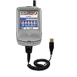 Coiled Power Hot Sync and Charge USB Data Cable w/ Tip Exchange for the Handspring Treo 270 - Gomadic Brand