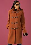 Jessica London Plus Size Hooded Wool Toggle Coat - Petite