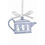 Wedgwood Teapot, Christmas Ornament, Blue