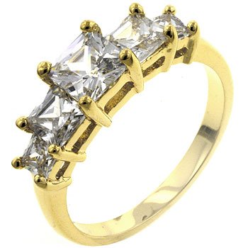 Click here to buy Ladies RINGS GOLD PLATED W CLEAR CZ by ToltecTraders.com.