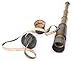 Antique Decorative Vintage Spyglass Telescope Leather Lens Cap Collectible Finish Royal Ship Sailor Marine Instrument (Grey Leather)