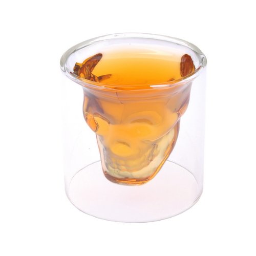 Doomed Crystal Skull Head Shape Vodka Wine Shot Glass Drinking Ware Cup