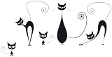 Platin Art Wall Decal Deco Sticker, Black Cats