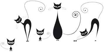 Platin Art Wall Decal Deco Sticker Black Cats