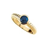 14K Yellow Gold 6 MM Lapis Cabochon Ring