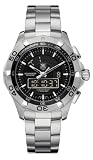 TAG Heuer Mens Aquaracer Chronotimer Analog Digital All Stainless Steel Watch. Model: CAF1010.BA0815