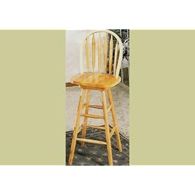 Arrow Back Windsor 29 Inch Natural Finish Swivel Stool by Coaster