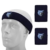 adidas Memphis Grizzlies Navy Blue Headband & Wristband Set