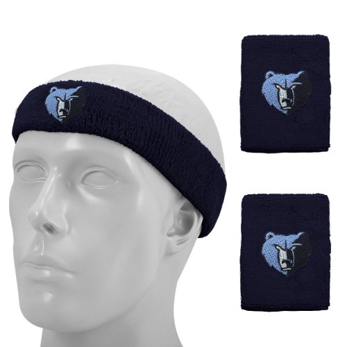 adidas Memphis Grizzlies Navy Blue Headband & Wristband Set