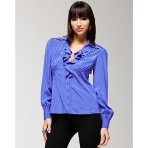 Buy bebe Ruffled Silky Long Sleeve Shirt by bebe