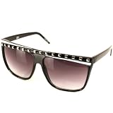 80s Rapper Hip Hop Oversized Studded Sunglasses Black with White
