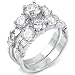 Jewelry : Sterling Silver Cubic Zirconia CZ Wedding Engagement Ring Set