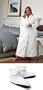 Large (size 16-18) White Down Robe and Matching Slippers