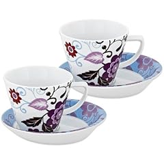 4-TLG. SERVICE "FLOWER" TEETASSE KAFFEETASSE PORZELLAN