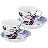 4-TLG. SERVICE "FLOWER" TEETASSE KAFFEETASSE PORZELLAN