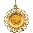 14K Yellow Gold First Communion Medal