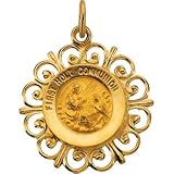 14K Yellow Gold First Communion Medal