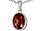 2.00 cts Genuine Oval Garnet Pendant - 14kt White or Yellow Gold LIFETIME WARRANTEE