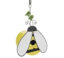 Hand-painted Honey Bee Birdhouse Yellow Black Wood Tin