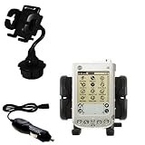 Gomadic for the PalmOne palm i705 - PalmOne i705 Auto Cup Holder with Car Charger - Uses Gomadic TipExchange