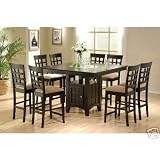 Counter Height Dining Table and Chairs with Lazy Susan