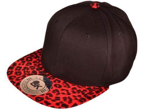 BK Caps Faux Leopard, Alligator, Ostrich & Animal Brim Snapback Hats