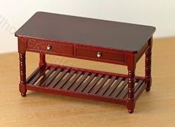 Dollhouse Miniature Mahogany Finished Working Table