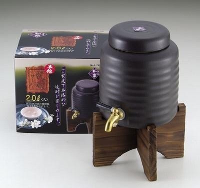 和楽 陶器製 焼酎サーバー 大 ２.０L 木台付