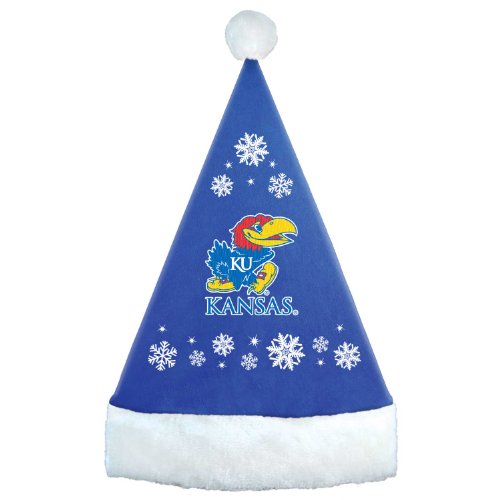 NCAA Kansas Jayhawks Snowflake Santa Hat