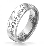 Bling Jewelry Lord of The Rings Style Polished Silver Tungsten Ring Pendant 8mm