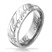 Bling Jewelry Lord of The Rings Style Polished Silver Tungsten Ring Pendant 8mm