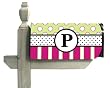 Monogram Peppy Pink & Green Polka Dot Magnetic Mailbox Cover - P